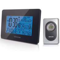 SENCOR SWS 51 B Ασύρματος Μετεωρολογικός Σταθμός Ψηφιακός Επιτραπέζιος Μαύρος