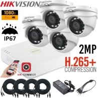 Hikvision DS-7104HQHI Σύστημα παρακολούθησης HDTVI με 4 Κάμερες DS-2CE76D0T-ITMF 2Mp 1080p
