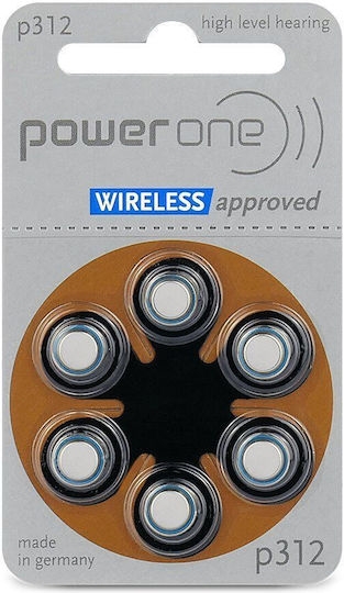 Power One SAB Varta 312 6 x hearing aid batteries