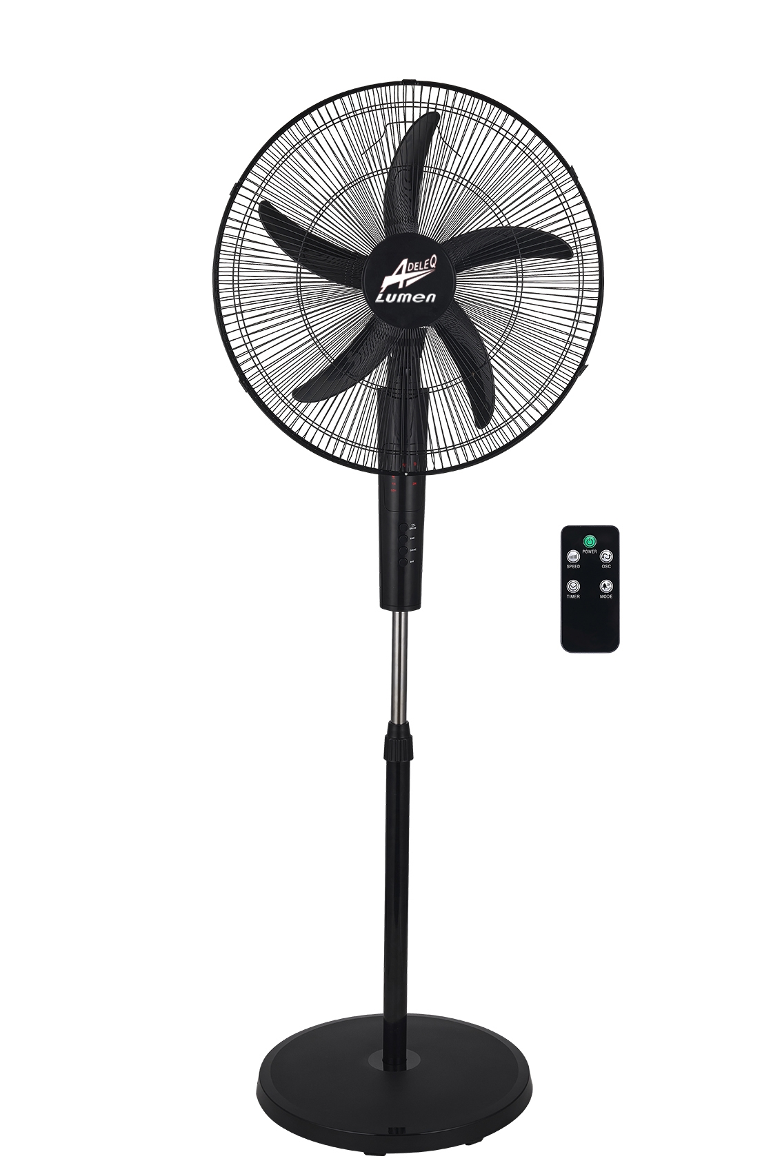 Adeleq 18-12 ΑΝΕΜΙΣΤΗΡΑΣ ΟΡΘΟΣΤΑΤΗΣ Φ50cm 65W 5 ΠΤΕΡΥΓ.+ΤΗΛΕΧΕΙΡΙΣΤΗΡΙΟ ΜΑΥΡΟΣ