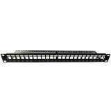 DST UTP Keystone Patch Panel για Rack 19", 1U, 24 Θυρών, Μαύρο