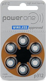 Power One SAB Varta 312 6 x hearing aid batteries